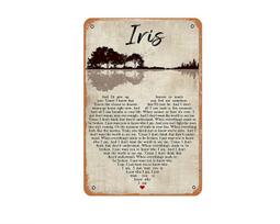 muecddoa Goo Goo Dolls Iris Lyrics Poster Unframe Paper Poster Music Poster No Frame Art Print Wall Art Metal Painting  Vintage 20x30cm（7.8x11.8inch）