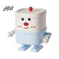 Fun Pen Storage Cartoon Holder Multifunctional Makeup Brush Kitchen Adorable Desktop Organizer Cup Cute Desk with Lid for Office Home Vibrant Decor mėlyna