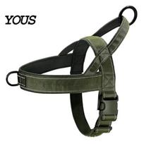 Flexible Neck And Chest Straps No-Pull Dog Harness with Handle, Adjustable Reflective Harness, Heavy-Duty Small Padded Nylon for Medium Large S armijos žalia spalva