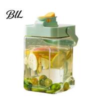 Leak Proof Beverage Dispenser Cold Brew Pitcher with Spigot 2.5/3.5L Large Capacity Plastic Water for Durable Drink Bottle Juice & Iced Tea Leak-Proof 2.5L šviesiai žalios spalvos
