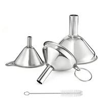 4PCS Versatile Funnel Set Stainless Steel Kitchen Funnels Food Grade Small Funnel  Kitchen Cooking