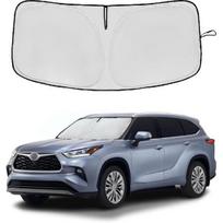 Priekinio stiklo skydelis, tinkamas Toyota Highlander 2020-2024 dvigubo sluoksnio 240T priekinio lango skydelis nuo saulės pagal užsakymą pritaikytas skydelis nuo saulės sulankstomas saulės skydelis, blokas UV 4Runner 2010-2024