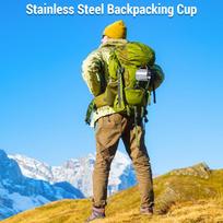500ml Stainless Steel Camping Mug Outdoor Backpacking Cup with Carabiner Handle for Hiking Camping Traveling