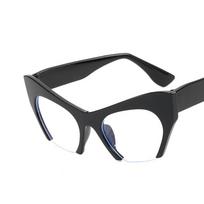 Women's Glasses Anti-Blue Light Fashion Personality Retro Artistic Half Frame Cat Eye Plain Glasses Student Daily Commute Street Shot Glasses KTB