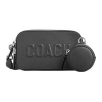 Coach Charter 19 Logo Zip Closure Polished Pebble Leather Crossbody Shoulder Bag Small Men bags Charcoal CW540-CHR Basic Set (Bag+Dust Bag)