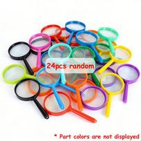 24 48 Nešiojami plastikiniai rankiniai didinamieji stiklai 24pcs įvairiaspalvis