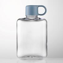 Tritan Flat A4 Sports Water Cup - Small, Portable, Rectangular, with Paper Insert 360ml mėlyna