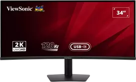„ViewSonic VA3420C-2“ lenktas biuro monitorius, 87 cm (34 oz), itin plataus kampo QHD, 21:9, 3,5 ms, VA, 120 Hz, HDR10, USB-C, KVM