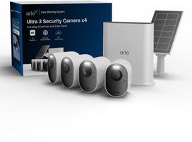 ARLO Ultra 3 Security Camera 4-cam kit + Solar Panel | VMC5450-111EUS | 0193108152983