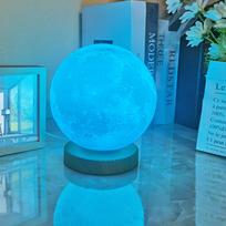 16 RGB Color Rotating Moon Lamp, Remote Control 360° Luminous Decorative Night Light with ABS Rotating Base 12CM
