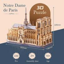 Robotime Rokr 3D Puzzle Paris Cathedral Wooden Model Kit for Adults to build DIY Toy Building Construction Craft Kits Ideal Gift beige