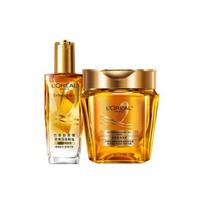 Loreal Paris Qihuan Essential Oil Small Golden Bottle Wash and Care Set - Two-piece Set Qihuan Hair Essence Oil 100ml  Qihuan Essential Oil Luxurious auksas