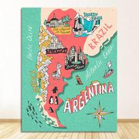 Paveikslai Senoviniai Kelioniniai Siena Kraft Plakatai Dengti sienų lipdukai Namų dekoravimas Dovana Argentinos Respublika Drobė 21X30CMNo Framed