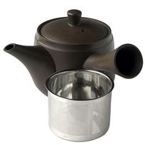 Tokoname Ware Teapot 410ml Black Ceramic with Super Stainless Steel Tea Strainer pilka spalva