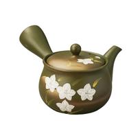 x 14 x Green Clay Bellflower Teapot Ceramic Tokoname Made in Ale-net Teapot, 16.5 9.5 cm, 380cc, (Refreshing Mesh), (Earthenware), Ware, Japan,