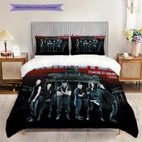 Rammstein Night Three-piece set (1 * duvet cover + 2 * pillowcase, without core) 2D Flat Soft and comfortable Christmas birthday gift 135x200cm
