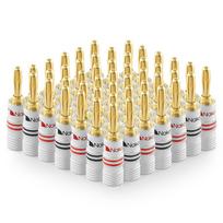 Nakamichi Banana 24K Gold Speaker Cable Aluminum Metal Gauge Size 4mm pieces Plugs, Plated, Connectors, Shell, 12AWG-18AWG (48 (24 pairs))