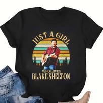 Just A Girl Who Loves Blake Shelton 2025 Tour Unisex Black Shirt L