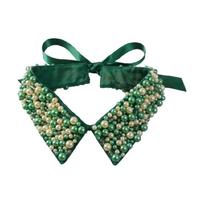 Green Jeweled Detachable Collar Luxurious Pearls Shawl Rocker Lapel Detachable Collar Shawl for Dress Shirt 1
