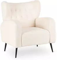 Fotelis NICO kreminės spalvos „Boucle“ modernus poilsio krėslas