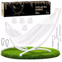 Go garden Metalinis baltas hamako stovas 300 cm – tvirtas stovas hamakui iki 220 kg