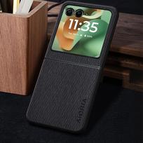 Phone Case: Case for Moto Razr 60 Ultra Razr 50 Ultra Case, Vintage Washed Twill Texture Synthetic Leather Protective Back Cover Motorola RAZR 60 juoda