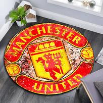 Manchester United Printed Round Rug, Non Slip Washable Circular Carpet For Living Room Bedroom Playroom, Sports Fan Decor, Holiday Birthday Gift 80cmx80cm