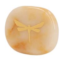Lightweight Palm Stone Gold Dragonfly Carving Massage Stone Thumb Worry Stone  Stress Relief