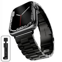 Prabangus metalinis apyrankė Apple Watch Ultra 49mm 8 7 45mm 41mm Nerūdijančio plieno išmaniojo laikrodžio apyrankė, skirta iWatch 6 5 4 3 SE 44mm 42mm 40mm 38mm or 40mm juoda