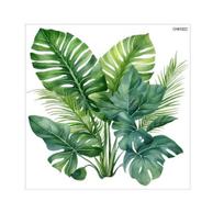 Green Plant Tualeto lipdukas Nuimamas lipnus vandeniui atsparus PVC Svetainės sienos Menas Paparčio lapas Vonios tualeto dangčio dekoravimo lipdukas B beige