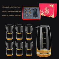 Household transparent high-grade creative Jinsha white wine glass dispenser Chinese wine set transparent white wine bullet cup 1