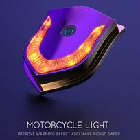 Motociklo LED įspėjamoji saugos lemputė Motorolerio žibintai Šalmo DIY dekoras Mirksintis galinis žibintas Moto USB lemputė su titano deginimu