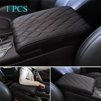 PU Leather Car Armrest Pad Cover Universal Center Console Wave Embroider Auto Seat Box Protection Cushion Hand juoda