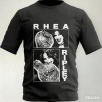 Rhea Ripley Graphic T  Shirt WWE Champion Print Tee for Wrestling Fans Bold Black  White Design S