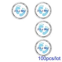 100 Stickers 3x3cm Boys And Girls Self-adhesive Stickers Labels Candy Box Decoration Gift Bag Stickers One Size mėlyna