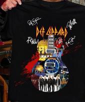 Ačiū memorių gitara Def Leppard unisex Medvilninis Juodas Vyriškas Visų dydžių Marškinėliai A319 Unisex Marškinėliai XL