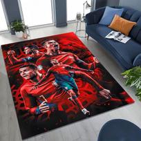 3D Goat Football Star R-Ronaldo Cartoon Art Carpet Rug for Bedroom Living Room Sofa Home Doormat Decor,Large Non-slip Floor Mat 40x60cm( 15x23in )