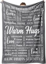 Afterprints Warm Hugs Healing Blanket  Soft Comfort Throw Blankets x Inspirational Get Well Gifts for Women Breast Cancer Suppor 100x150cm