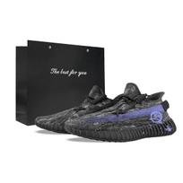 Adidas Originals Yeezy Boost 350 V2 Abrasion Resistant Abrasion Resistant Low top Casual Shoes Unisex Black Purple ID4811(Team373-BOX) 36