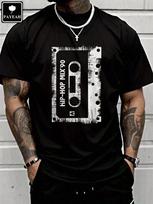 Tshirt Hip Hop Rap Mixtape Cassette DJ Retro 90s Vintage Cassette Heavy Cotton S įvairiaspalvis