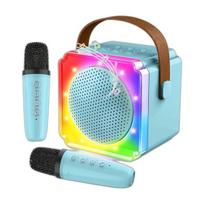 Nešiojama karaokės kolonėlė su mikrofonais, Mėlyna