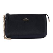 Coach Wristlet 17 Logo Leather Pvc Mahjong Handbag Phone Clutch Small Women handbags Black 73044-IMBLK Basic Set (Bag+Dust Bag)