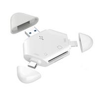 SD kortelių skaitytuvas, 3-in-1, suderinamas su iOS, USB-C ir USB-A