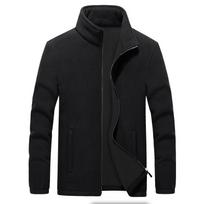 Plius dydžio ėrienos vilnos megztinis lauko reikmėms, plius dydžio, žieminė vyriška „Polar Fleece“ striukė su aksominiu tankinimu M juoda
