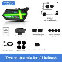 BT26 Motorcycle Helmet Headset  for 2-Riders Intercom Distance 800M Waterproof Strong Magnetic Attraction 1000mAh BT V5.4