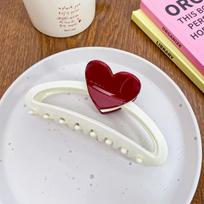 Dopamine-Colored Colorful Contrast Love Heart Hair Claw Clip - Shark Grip Hair Accessory for Women