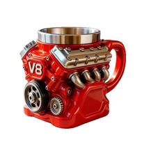 V8 variklio mechaninis puodelis Derva Metalinis kavos puodelis Automobilių mylėtojams ir dovanoms gray