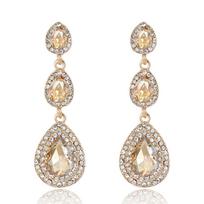 Elegant Crystal Flower Drop Earrings For Bridal Wedding Party Jewelry auksas