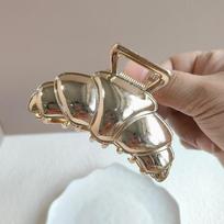 Hairpin Croissant  Hair Grab Shark Clip Metal Shark Clip Fashion Cute Bread Hair Claw  Streetwear auksas