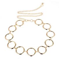 Geometric Metal Body Chain With Minimalist Design For Hip Hop Style Men Women Gold Circle